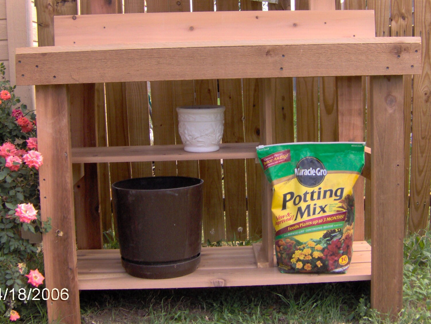 Ultimate Cedar Potting Bench with Under Shelf