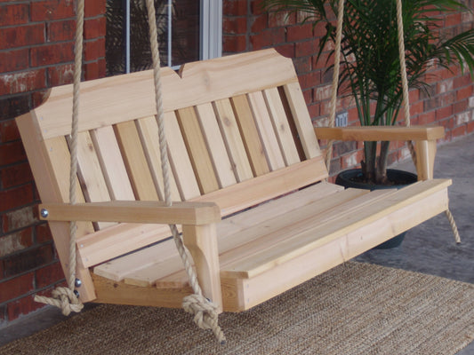 Threeman Products Cedar Victorian Style Porch Swing