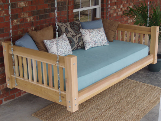 Threeman Products Cedar Traditional Style Daybed Swing